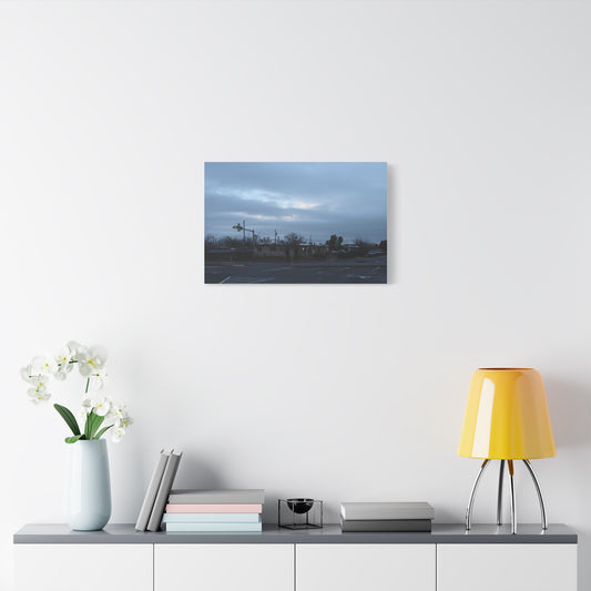 A Street That Waits for No One — Moody Blue Urban Dawn Landscape